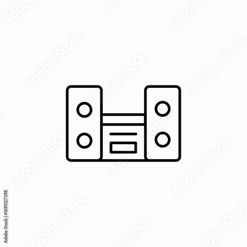 dual speaker stereo icon sign vector