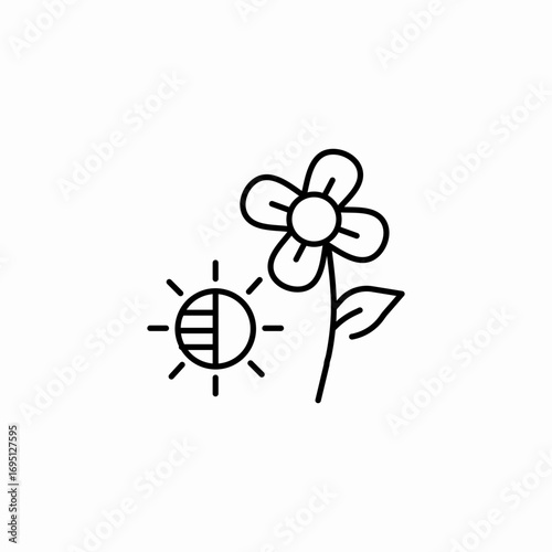 flower brightness adjustment icon sign vector
