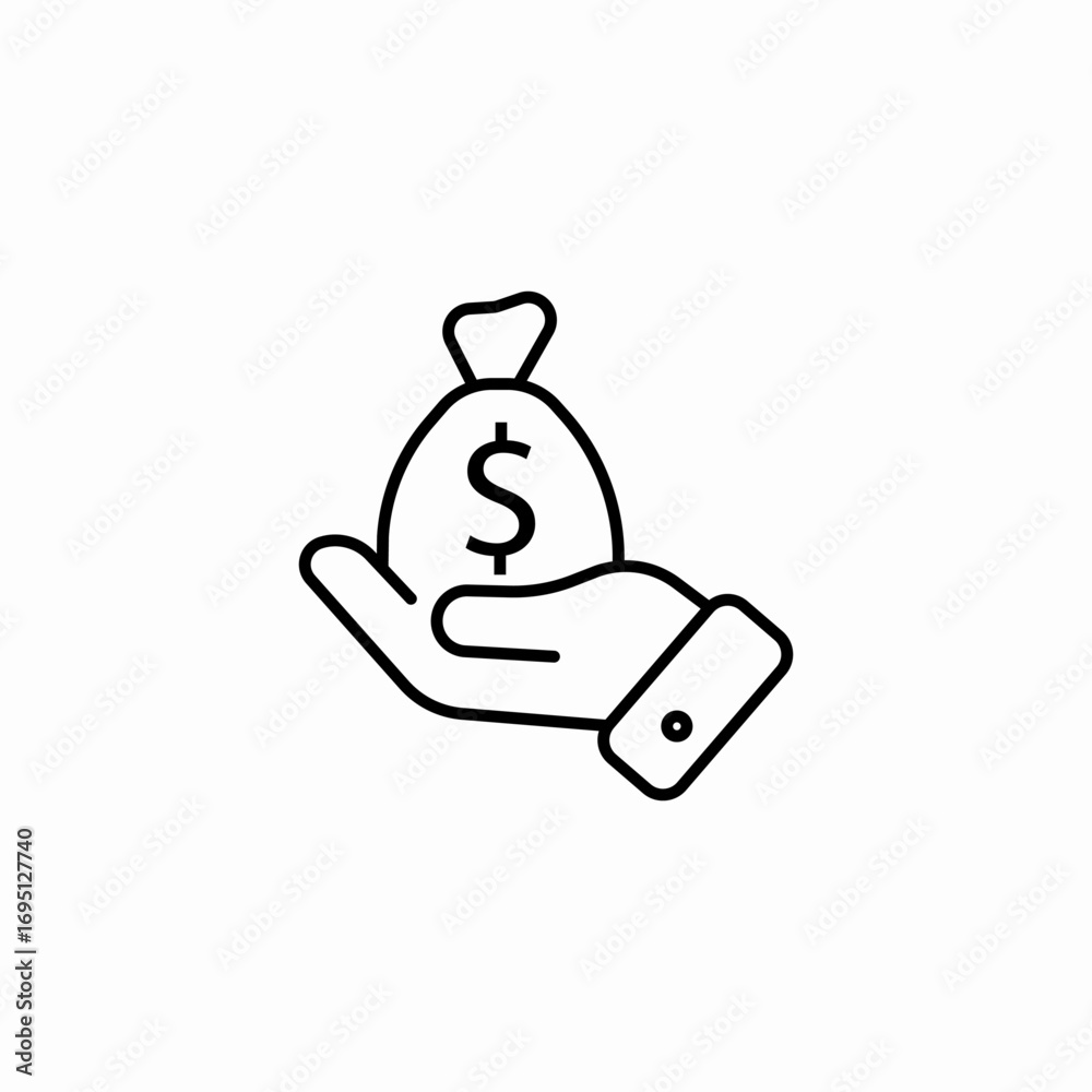hand holding bag icon sign vector hand holding bag icon sign vector