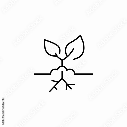 growing plant roots icon sign vector