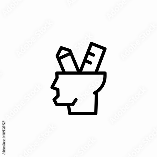 head creative mind icon sign vector