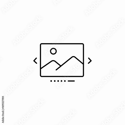 image gallery carousel icon sign vector
