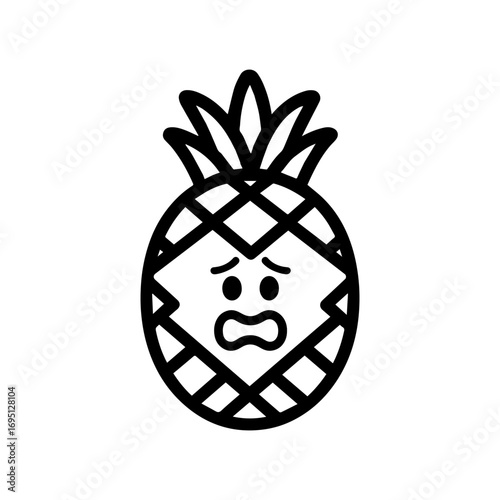 character emotion pineapple fear vector on white background
Vector icon character with emotion