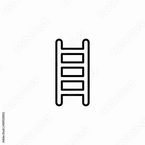 ladder climbing up icon sign vector
