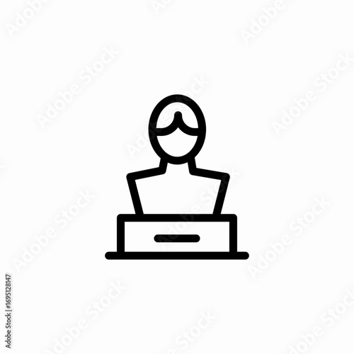 judge gavel figure icon sign vector