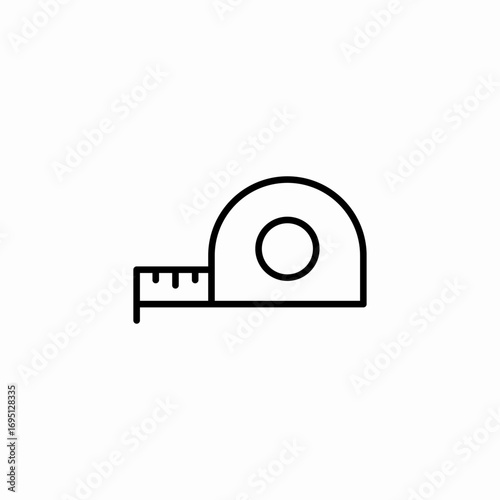 measuring tape length icon sign vector