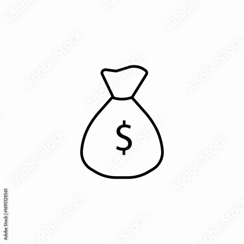 money in bag icon sign vector