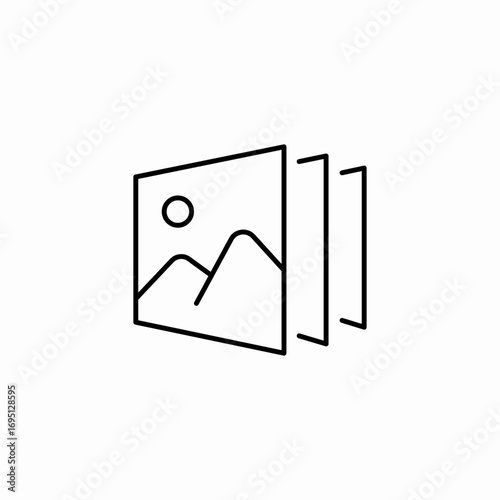 multiple stacked images icon sign vector
