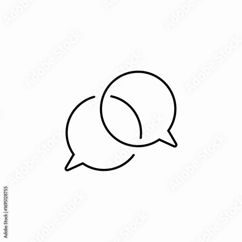 overlapping round chat bubbles icon sign vector