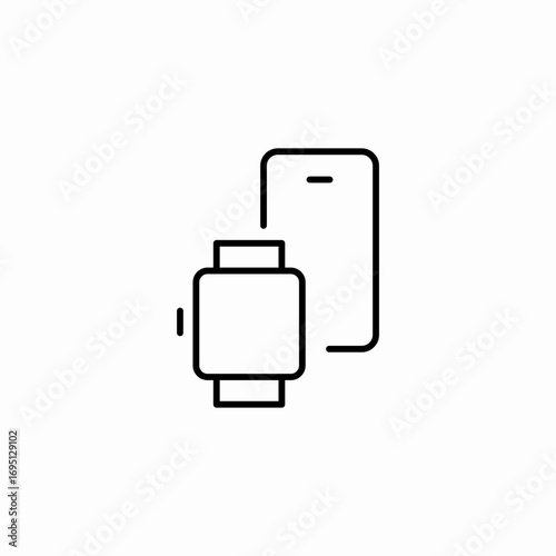 smartwatch phone sync icon sign vector