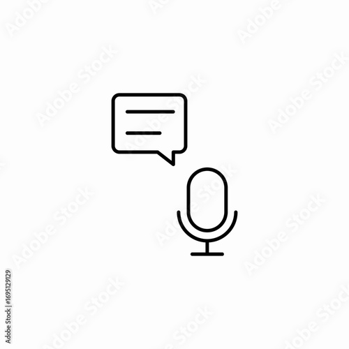 speech bubble microphone icon sign vector