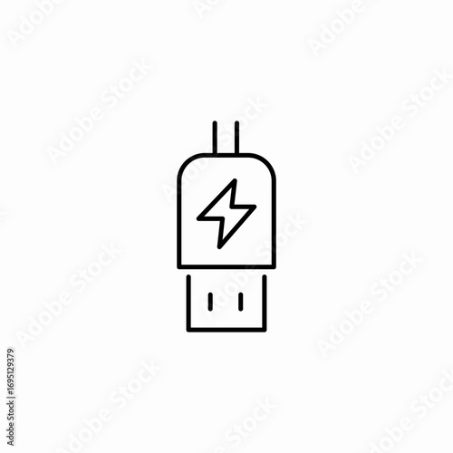 usb charger plug icon sign vector