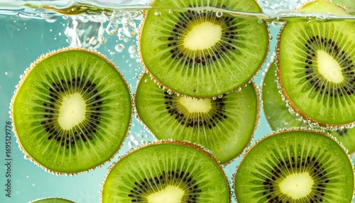 Kiwi slices in water