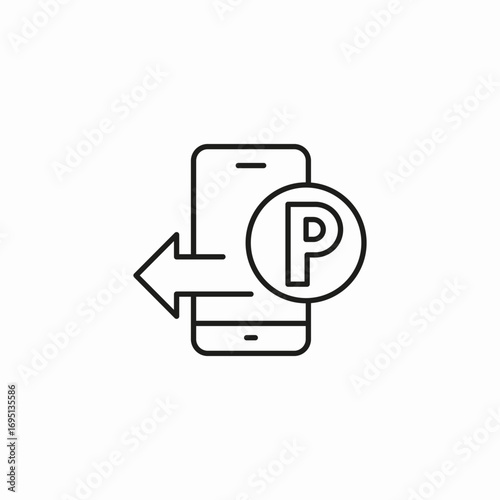 mobile parking pay icon sign vector
