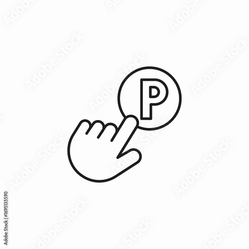 hand taps parking icon sign vector