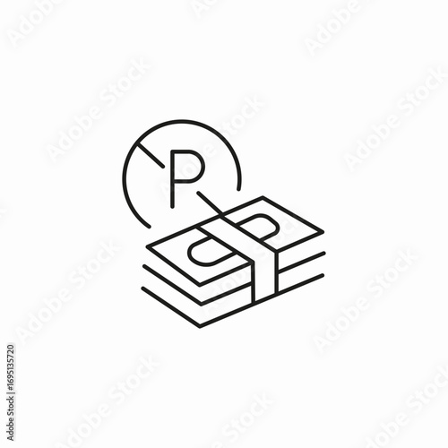 no parking payment icon sign vector
