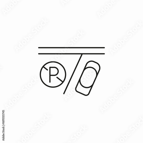 no parking roadside parking icon sign vector