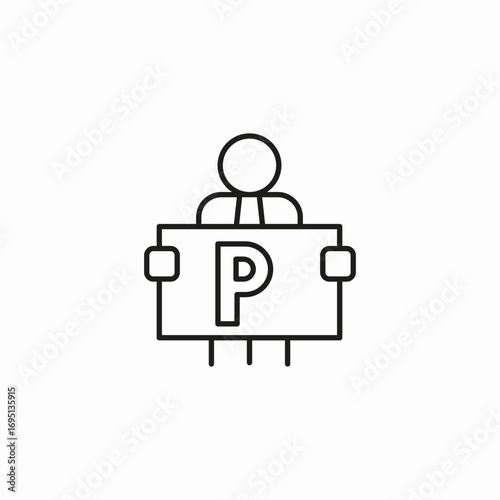 parking attendant sign icon sign vector