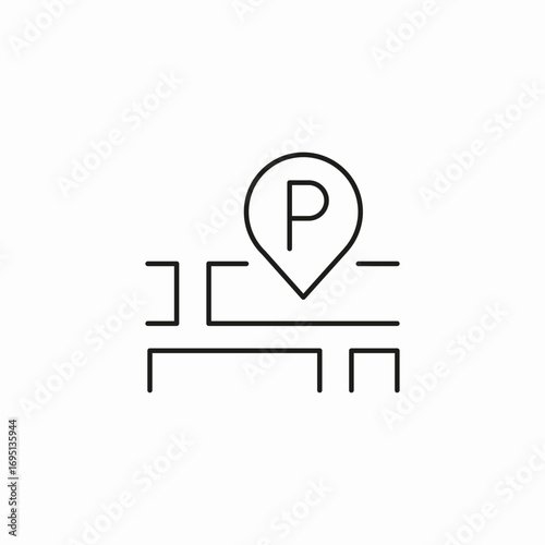 parking location map icon sign vector