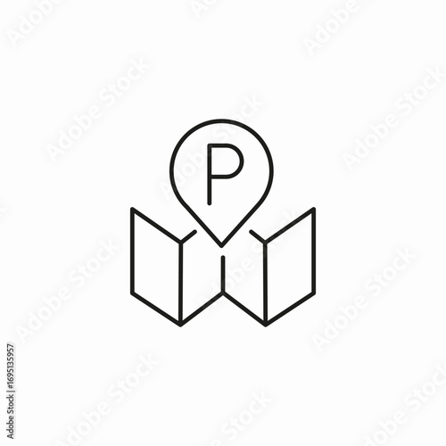parking map location icon sign vector