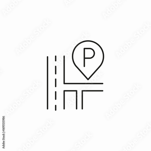 parking on street icon sign vector