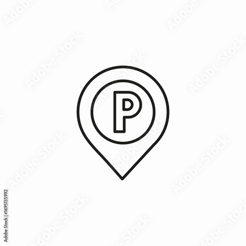 parking location pin icon sign vector