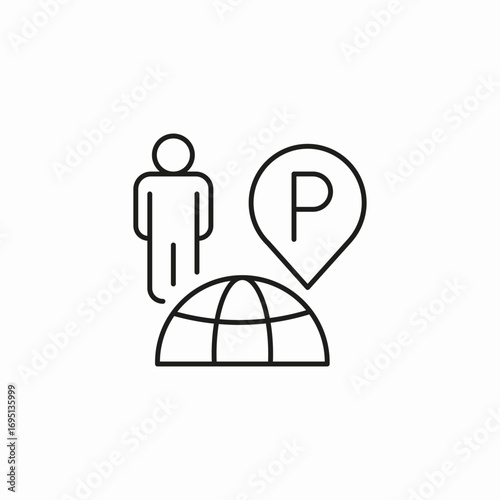 parking person location icon sign vector