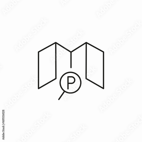 search parking map icon sign vector