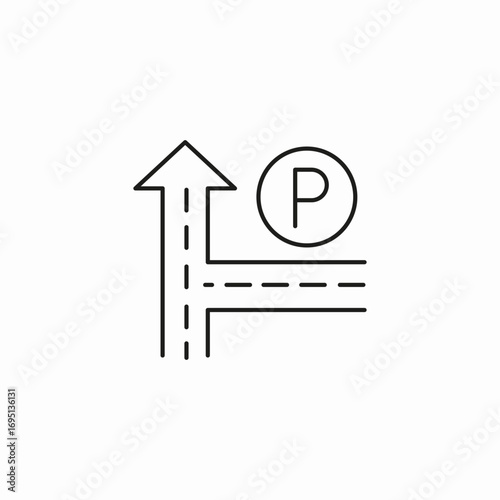 road parking direction icon sign vector