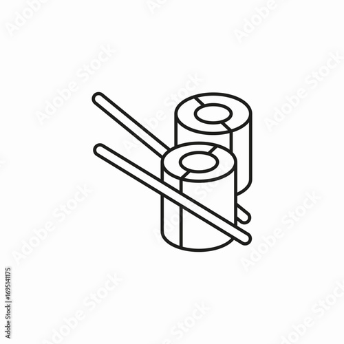 japanese sushi rolls icon sign vector