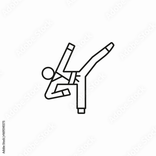 martial arts kick icon sign vector