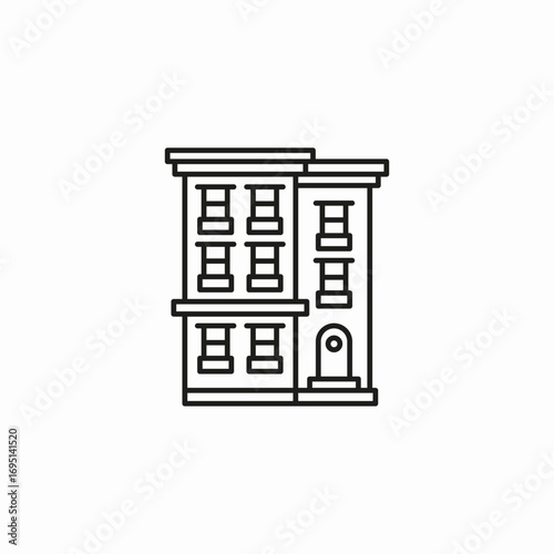 new york brownstone icon sign vector