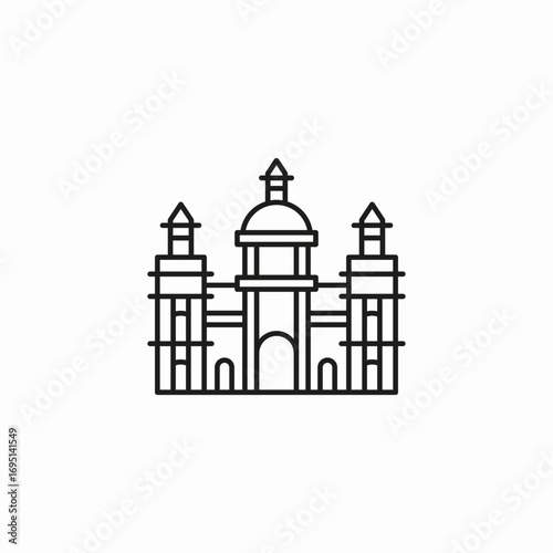 ornate old building icon sign vector
