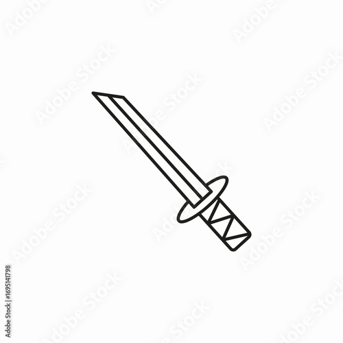 samurai katana sword icon sign vector