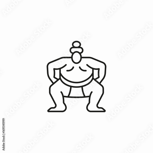sumo wrestler stance icon sign vector