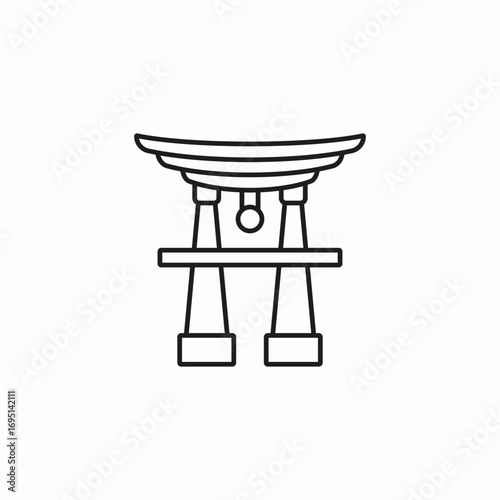 torii gate shrine icon sign vector