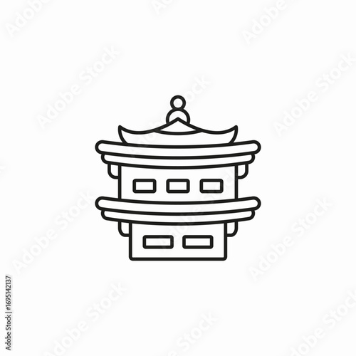traditional japanese pagoda icon sign vector