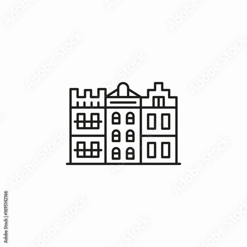 traditional row houses icon sign vector