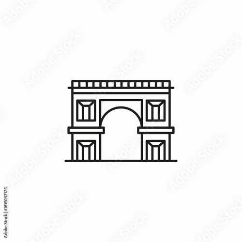 triumphal arch monument icon sign vector