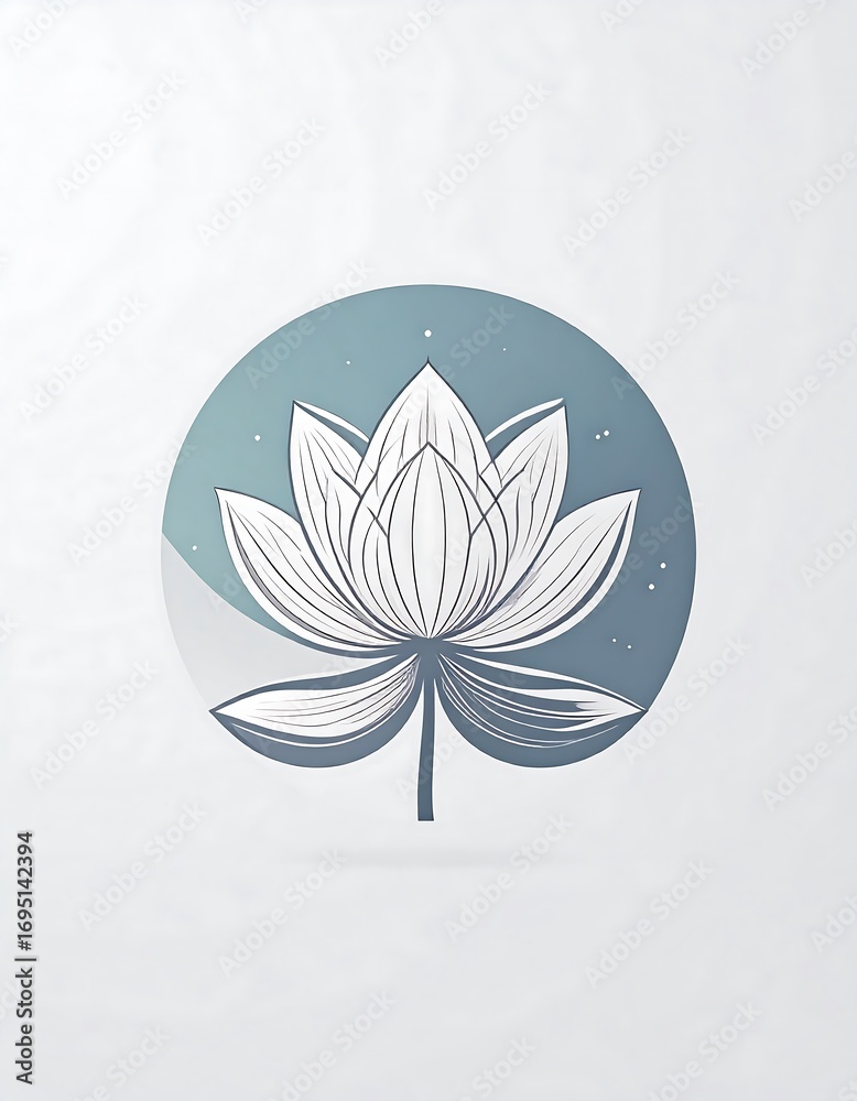 Fototapeta premium Elegant lotus flower graphic
