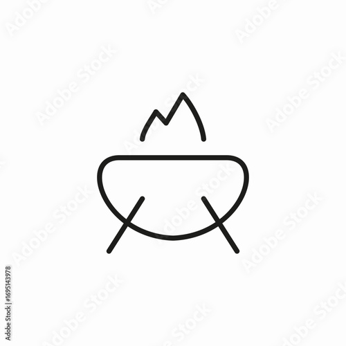 camping fire pit icon sign vector