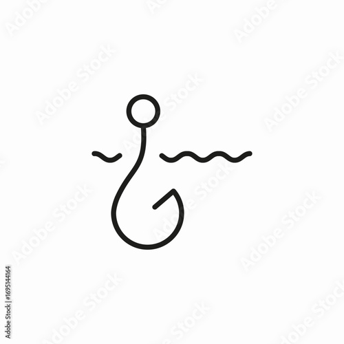 fishing hook bait icon sign vector
