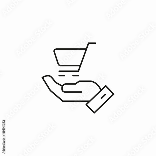 hand with cart icon sign vector
