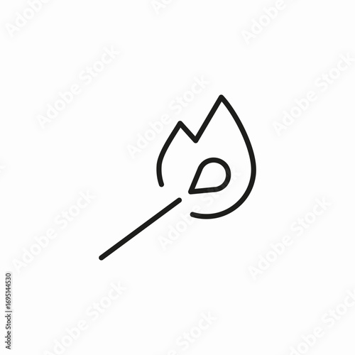 lit match stick icon sign vector