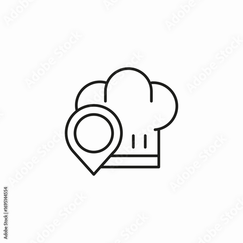 location pin chef icon sign vector