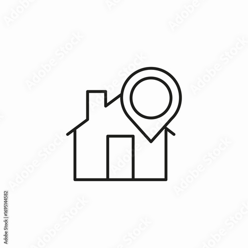 location pin house icon sign vector