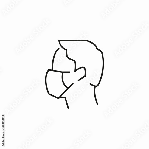 man wearing mask icon sign vector