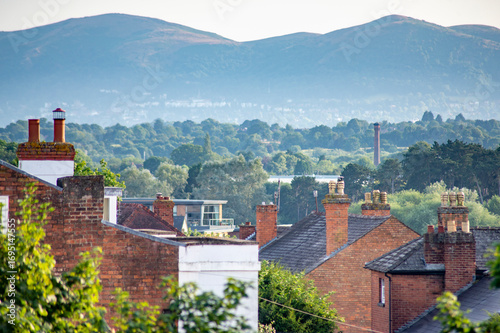 View from Fort Royal Park,looking west to the Malvern Hills,Worcestershire.