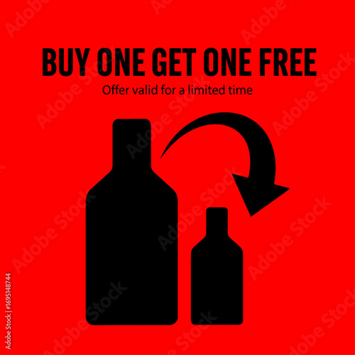 Buy One Get One Free Promotion Limited Time Offer on Beverage Bottles for Customers