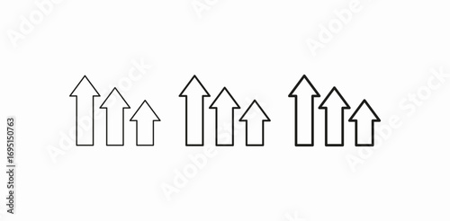 arrows up growing icon sign vector